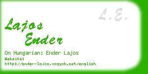 lajos ender business card